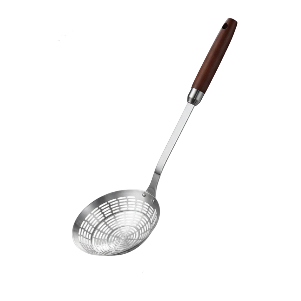 CulinaVerde Luxe Stainless Steel Wooden Skimmer – Stylish & Functional for the Modern Kitchen
