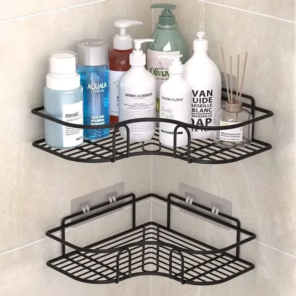 AquaForm Elegant Corner Rack – Stylish Bathroom Organizer for Smart Storage Space