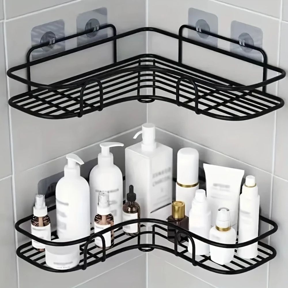 AquaForm Elegant Corner Rack – Stylish Bathroom Organizer for Smart Storage Space