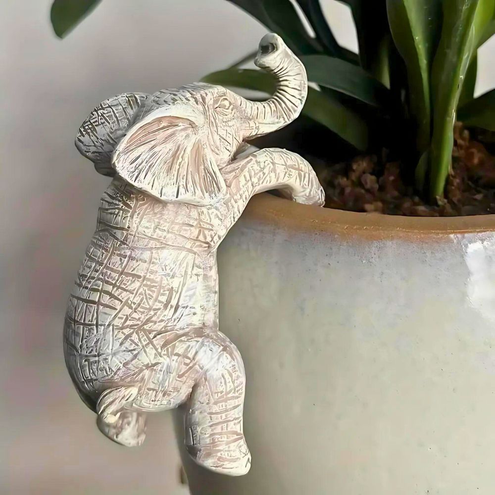 ElevaArt Luxe Elephant Statue – Playful Wall Decor for a Stylish Interior