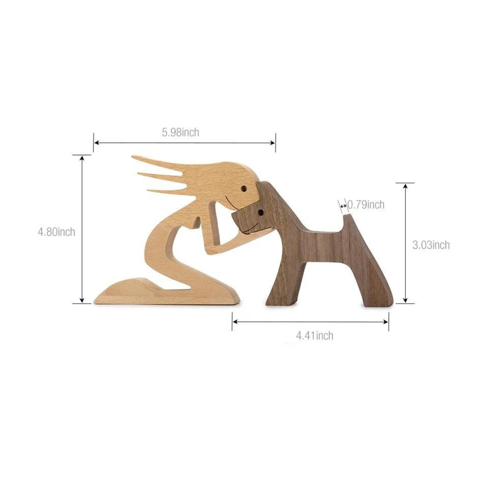 NordicPaws – Elegante Houten Hondenbeelden met Scandinavische Charme