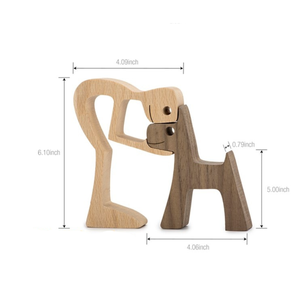 NordicPaws – Elegante Houten Hondenbeelden met Scandinavische Charme