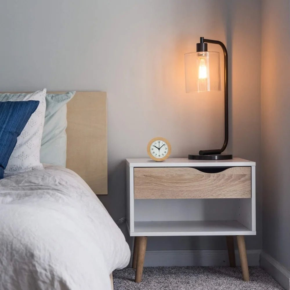 Réveil en bois avec mouvement silencieux et cadran analogique pour chambre