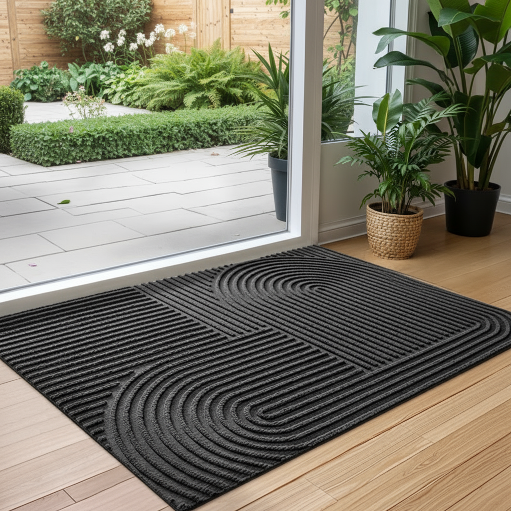 Paillasson absorbant avec dessous en caoutchouc antidérapant pour intérieur et extérieur