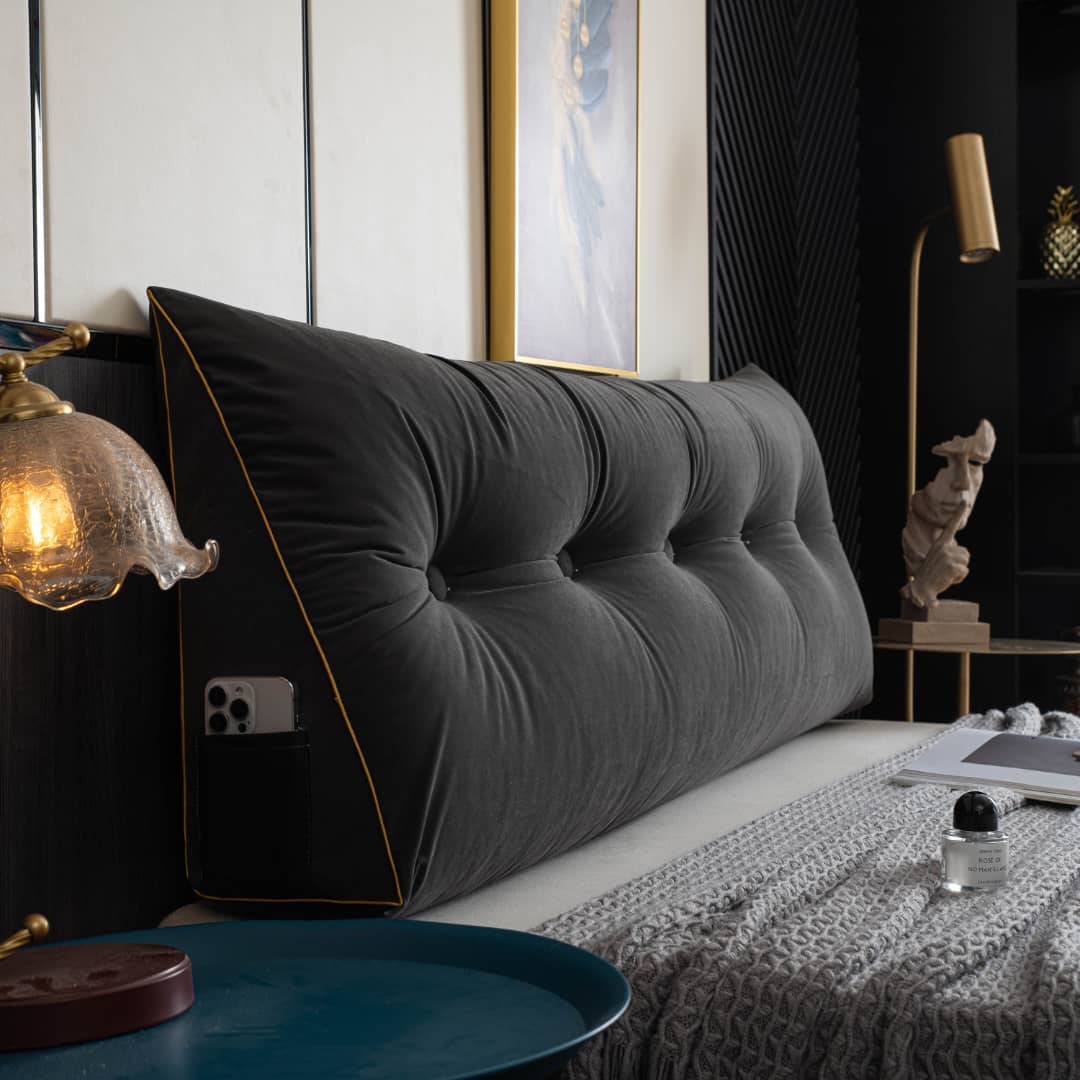 VelourEase – Luxe Ergonomisch Wedge Kussen voor Rug- & Nekondersteuning