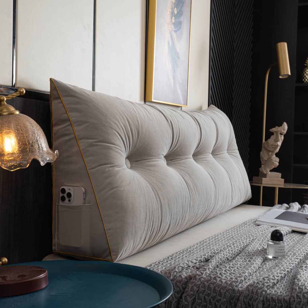 VelourEase – Luxe Ergonomisch Wedge Kussen voor Rug- & Nekondersteuning