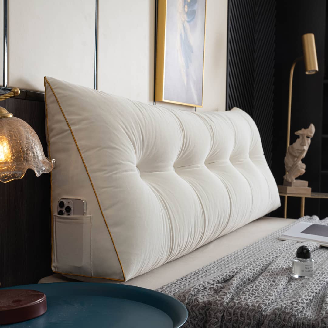 VelourEase – Luxe Ergonomisch Wedge Kussen voor Rug- & Nekondersteuning