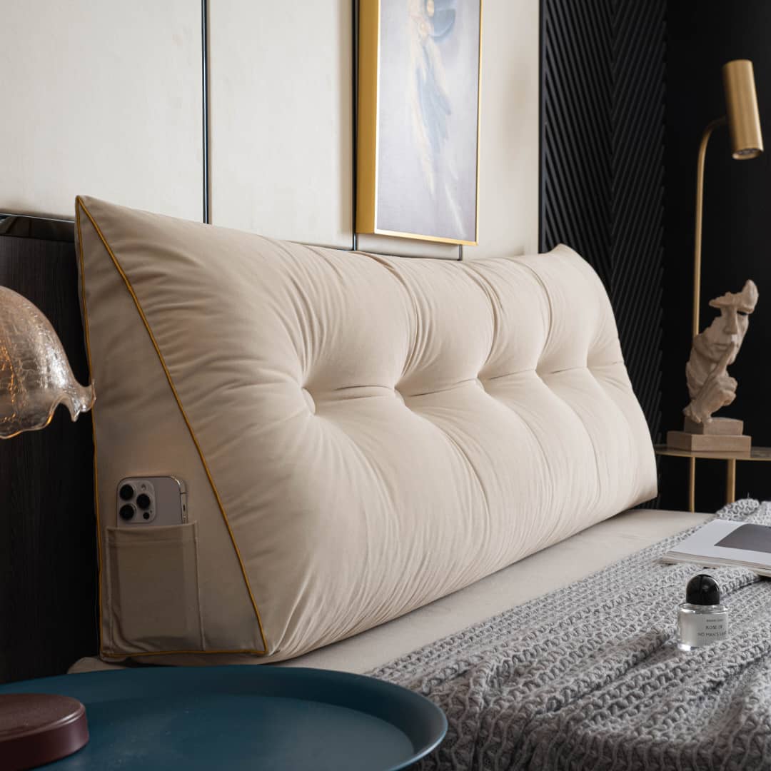 VelourEase – Luxe Ergonomisch Wedge Kussen voor Rug- & Nekondersteuning