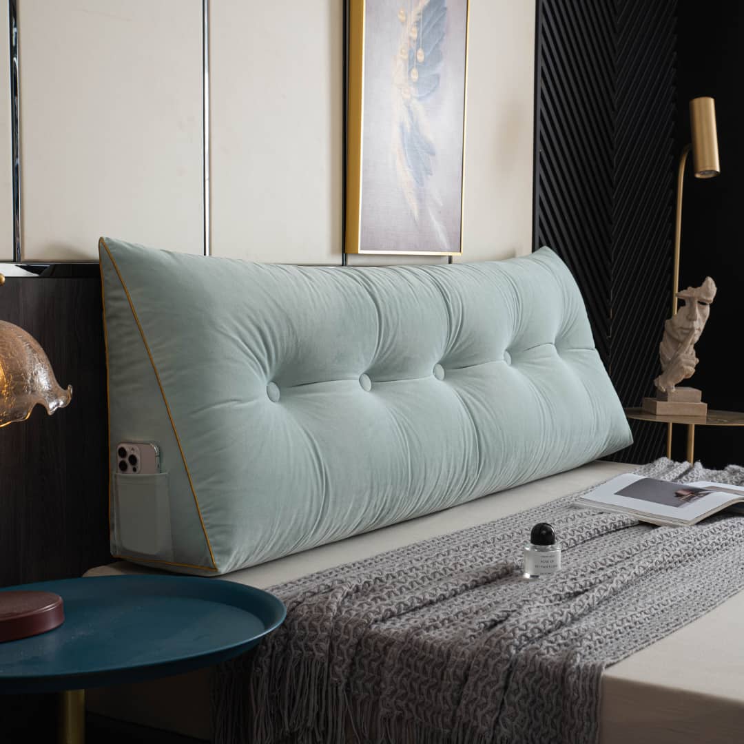 VelourEase – Luxe Ergonomisch Wedge Kussen voor Rug- & Nekondersteuning