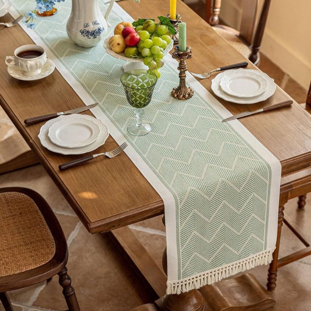 LoomÉtoile Luxe Woven Table Runner – Stylish Texture for a Warm Interior
