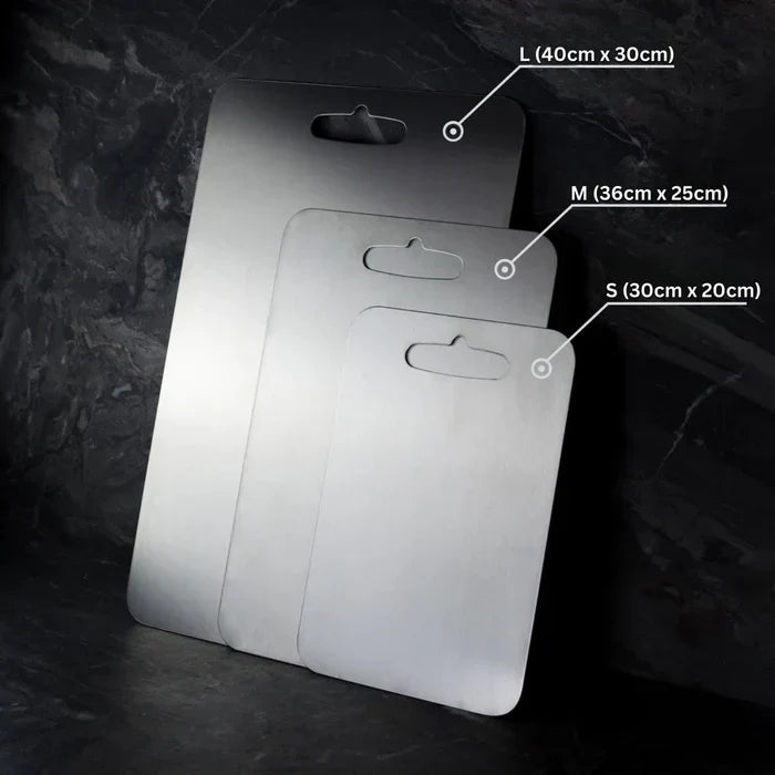 TitanEdge – 100% Stainless Steel Antibacterial Cutting Board for Hygienic and Durable Cooking