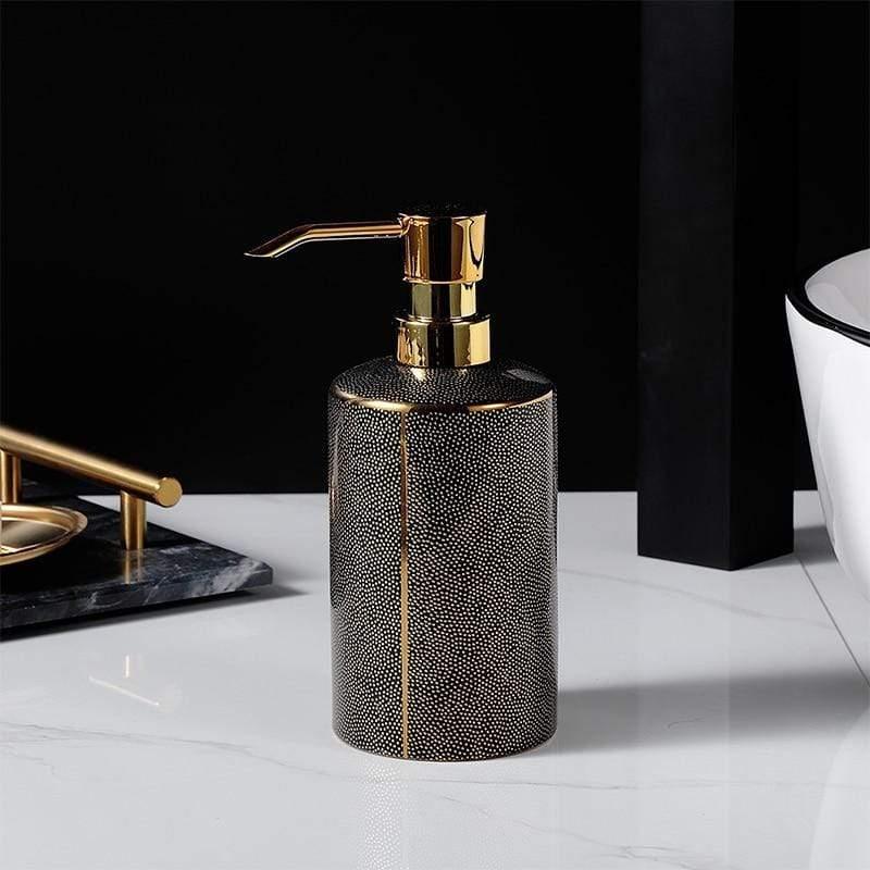 LuxeBain – Elegant Ceramic Bathroom Set with Golden Accents