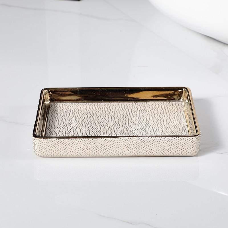 LuxeBain – Elegant Ceramic Bathroom Set with Golden Accents