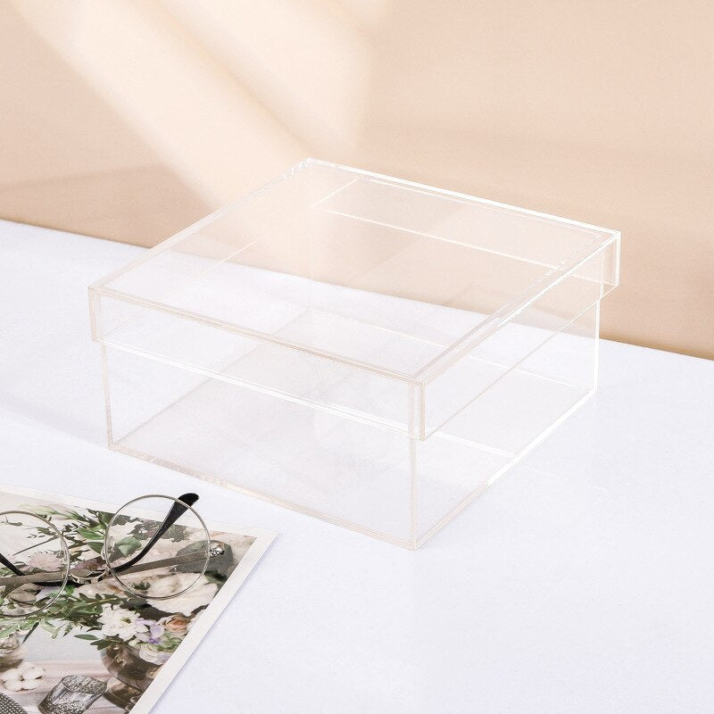 ClearVista – Stylish Acrylic Storage Box with Functional Lid