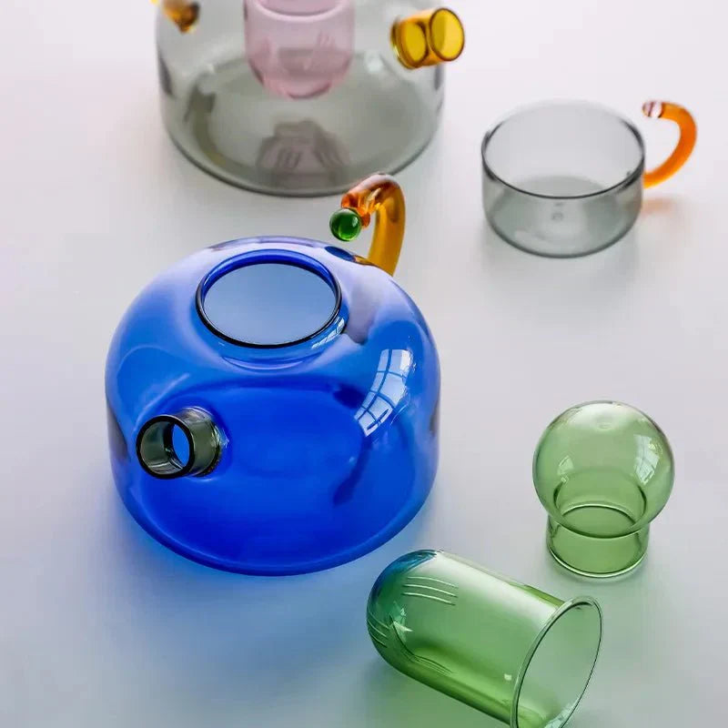 VistaBrew – Contrasting Transparent Tea Set Made of Heat-Resistant Glass