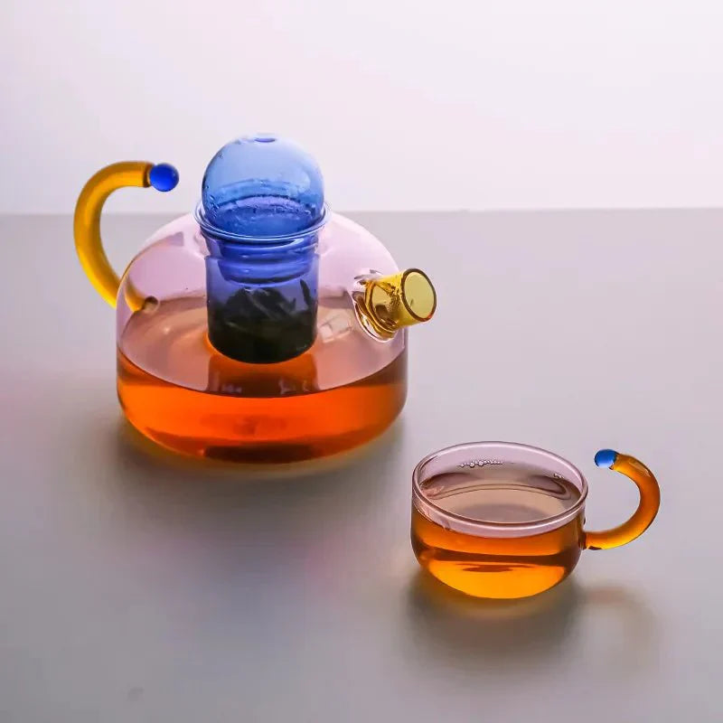 GlowHarmony – Luxury Translucent Kettle with Mug Set for Refined Tea Enjoyment