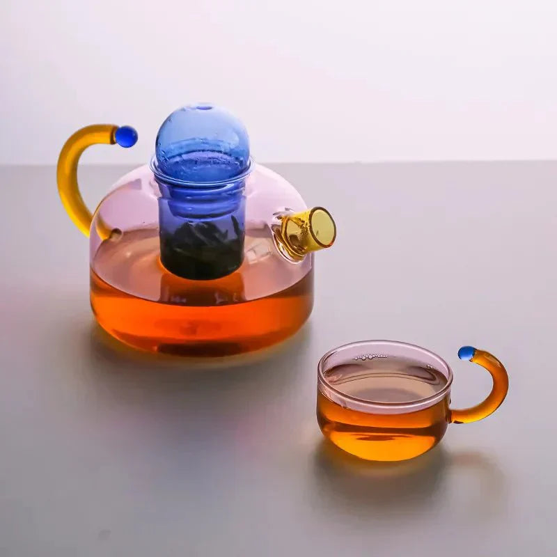 VistaBrew – Contrasting Transparent Tea Set Made of Heat-Resistant Glass