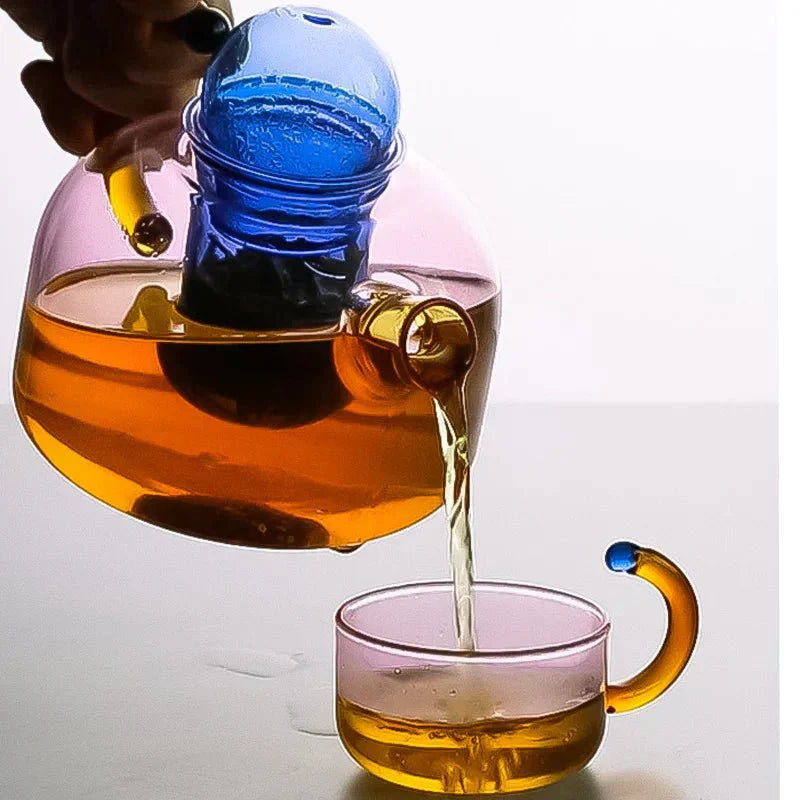 VistaBrew – Contrasting Transparent Tea Set Made of Heat-Resistant Glass