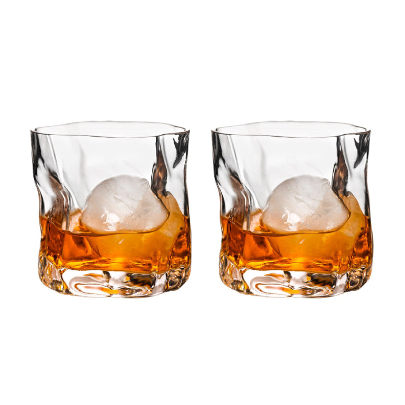 VerreLuxe – Exquise Whiskyglazenset met Dynamisch Vervormd Design