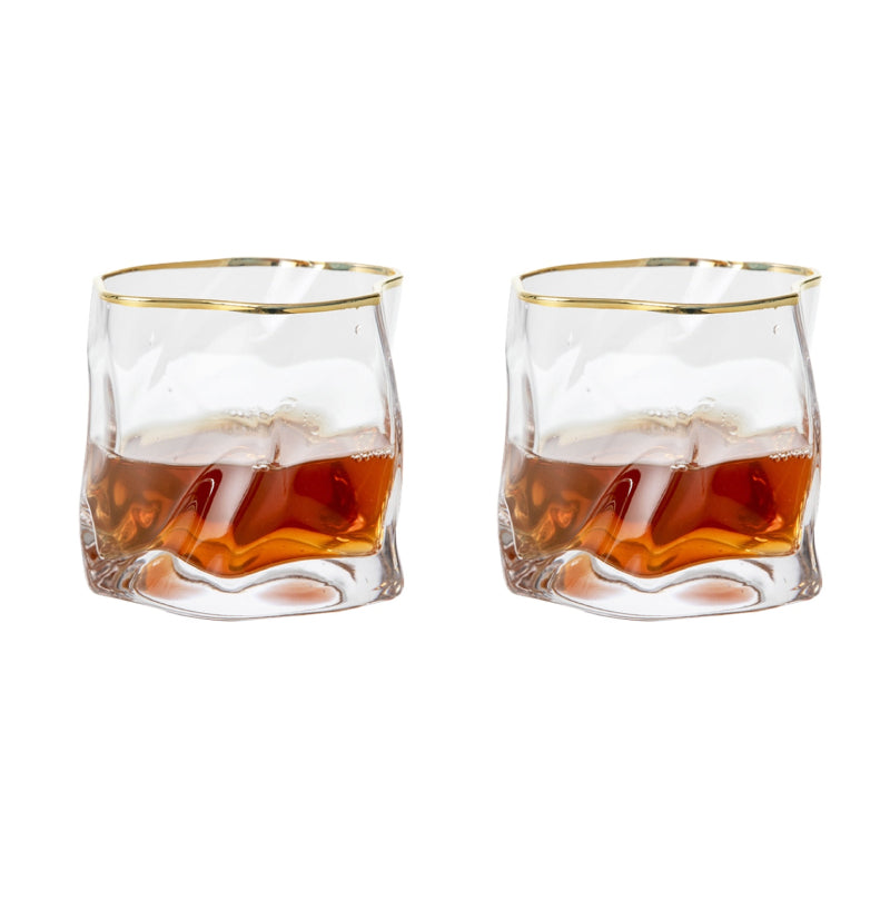 VerreLuxe – Exquise Whiskyglazenset met Dynamisch Vervormd Design