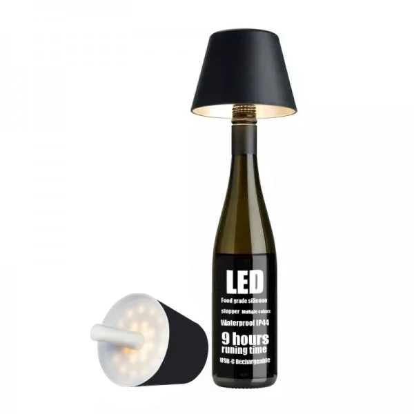 VinAura – Luxury Table Lamp with Rechargeable LED and Unique Bottle Mounting