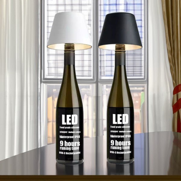 VinAura – Luxury Table Lamp with Rechargeable LED and Unique Bottle Mounting