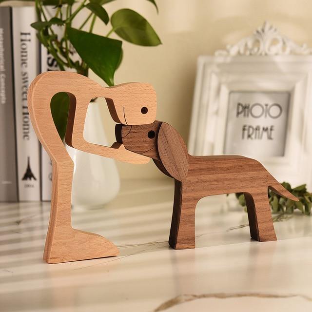 PawBond – Handmade Wooden Sculpture for Dog Love and Connection