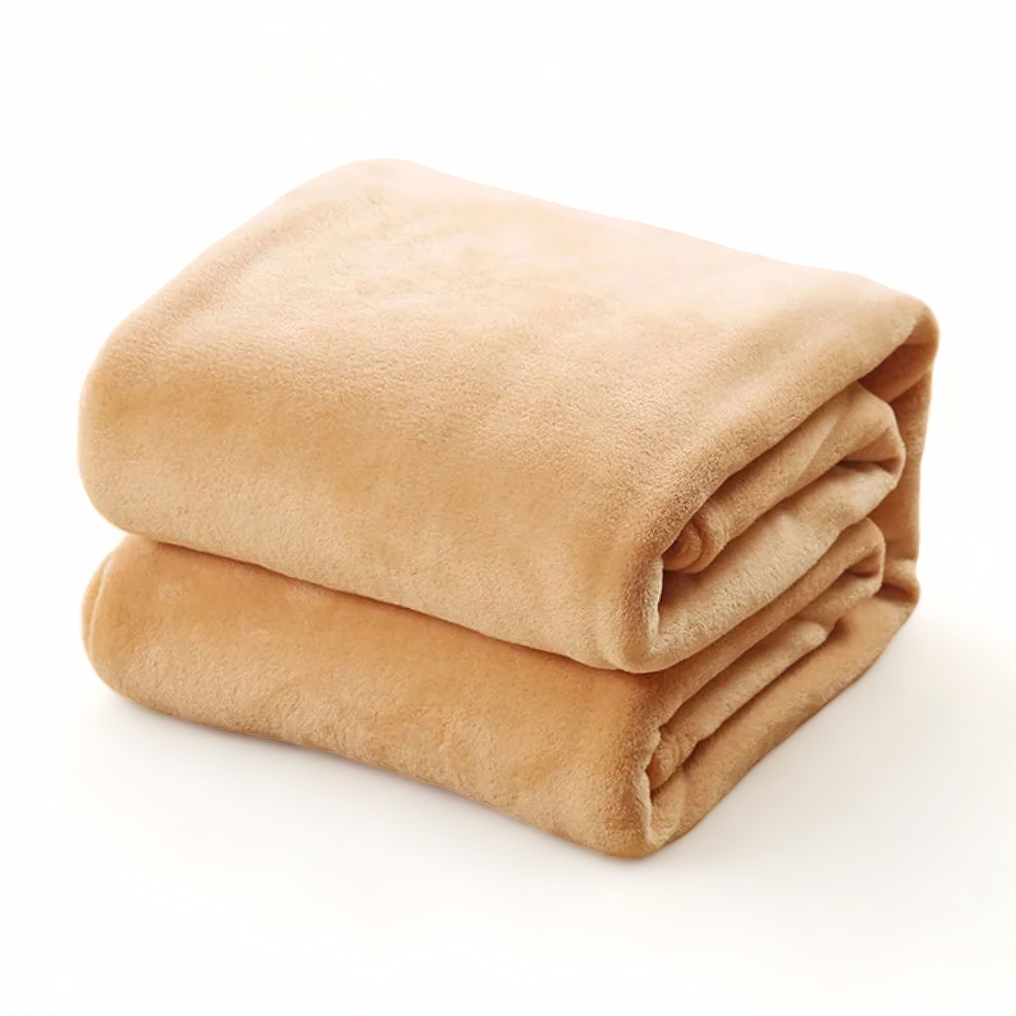 Plaid en polaire microfibre peluche épais et chaud – couverture pour lit et canapé, plusieurs couleurs