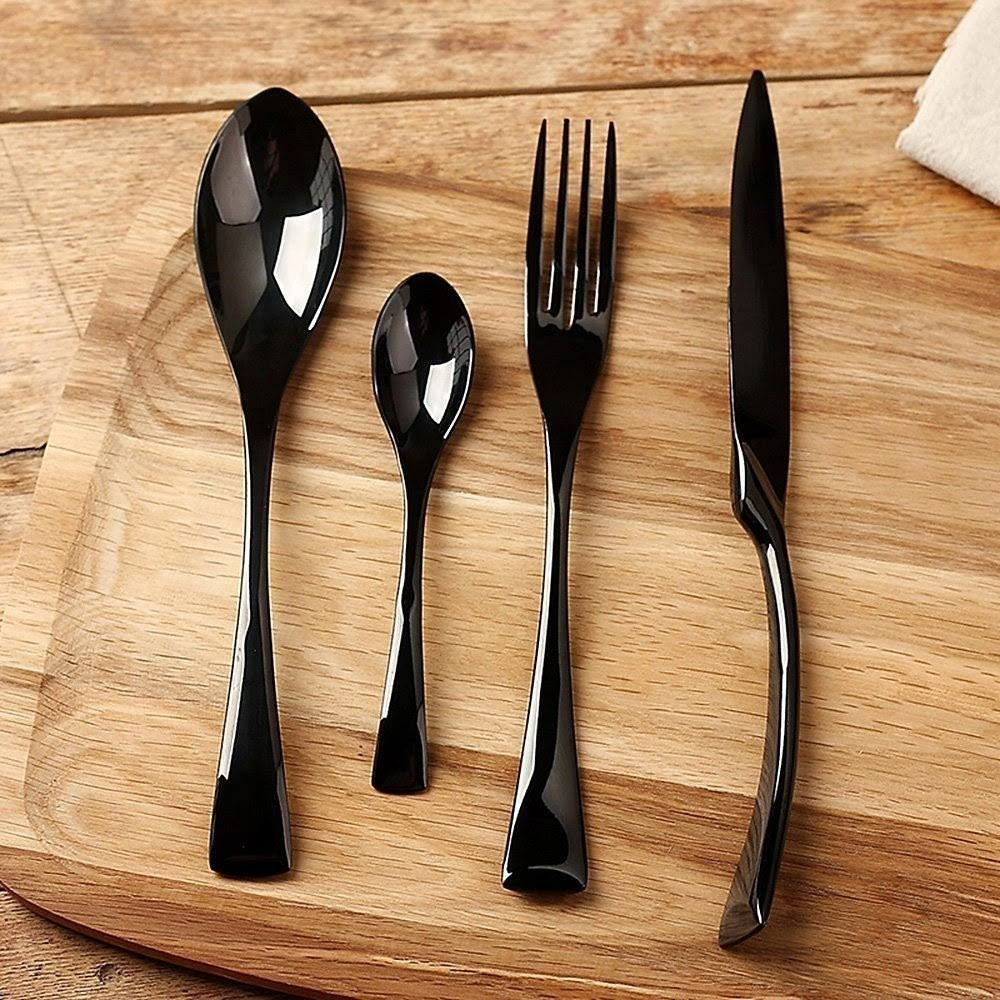 Noire Elegance – Luxury Black Cutlery Set in Stainless Steel (24/42/48/84-piece)