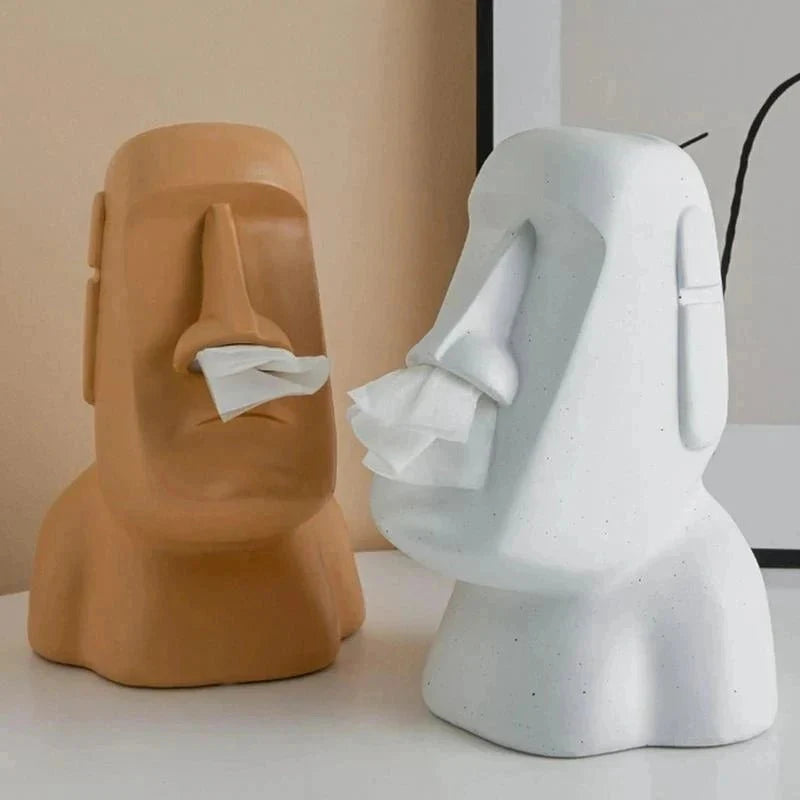 MoaiChic – Stylish Figurines Tissue Box with Unique Design