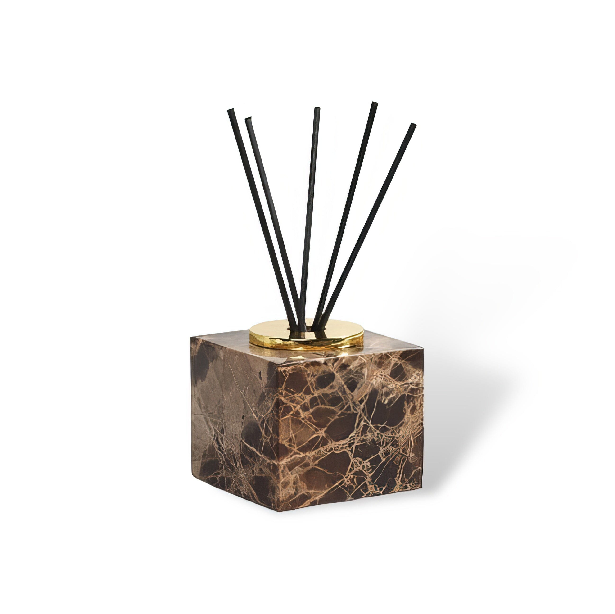 Ensemble de Salle de Bain en Marbre Emperador Dark – Distributeur de Savon, Plateau, Boîte à Mouchoirs, Porte-Brosse à Dents