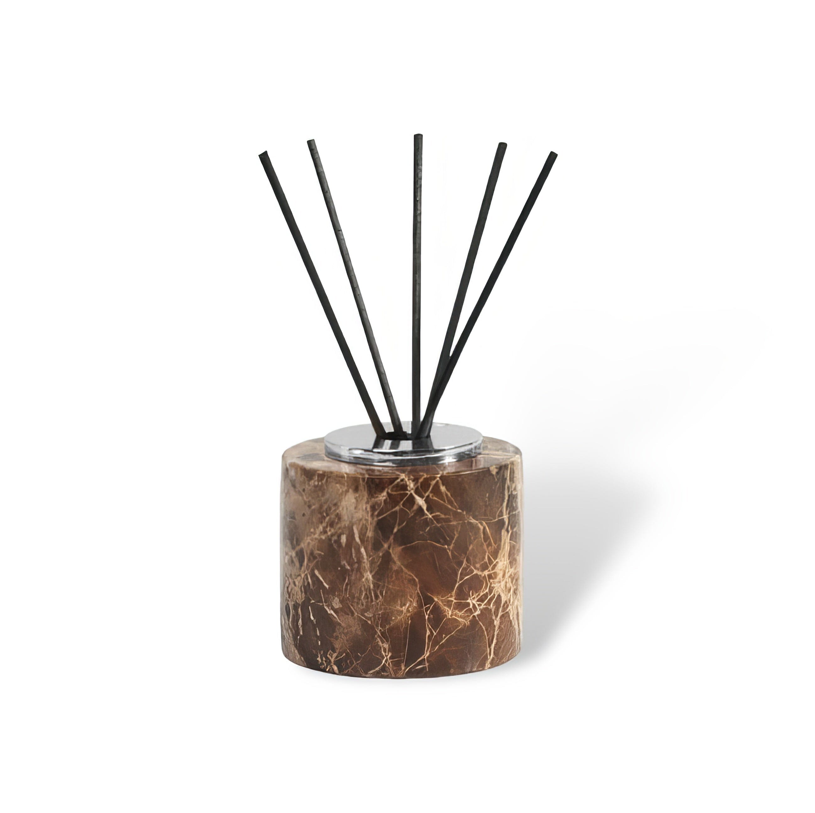 Ensemble de Salle de Bain en Marbre Emperador Dark – Distributeur de Savon, Plateau, Boîte à Mouchoirs, Porte-Brosse à Dents