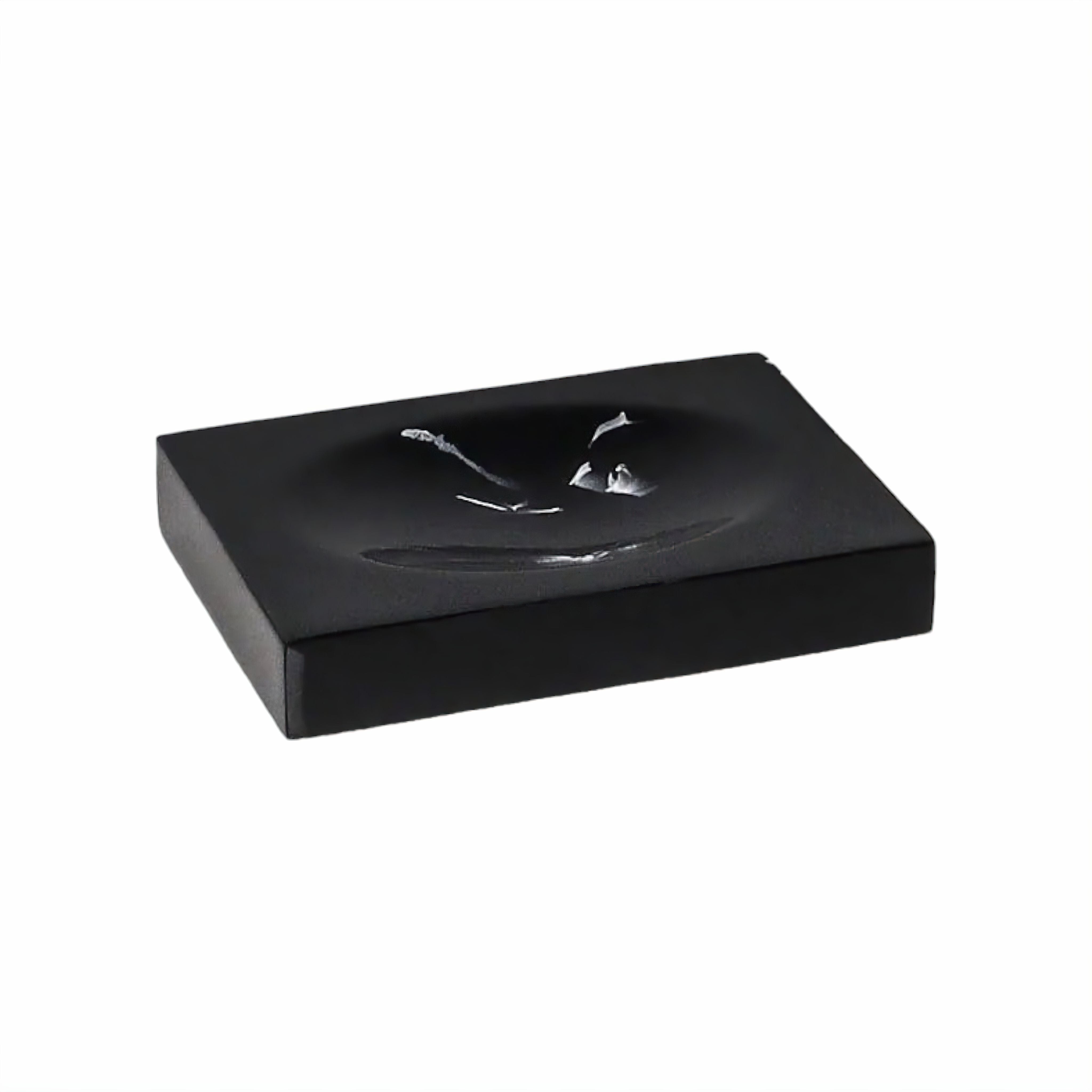 Ensemble de salle de bain 5 pièces résine imprimé marbre noir – distributeur de savon, porte-brosse à dents, gobelet, plateau