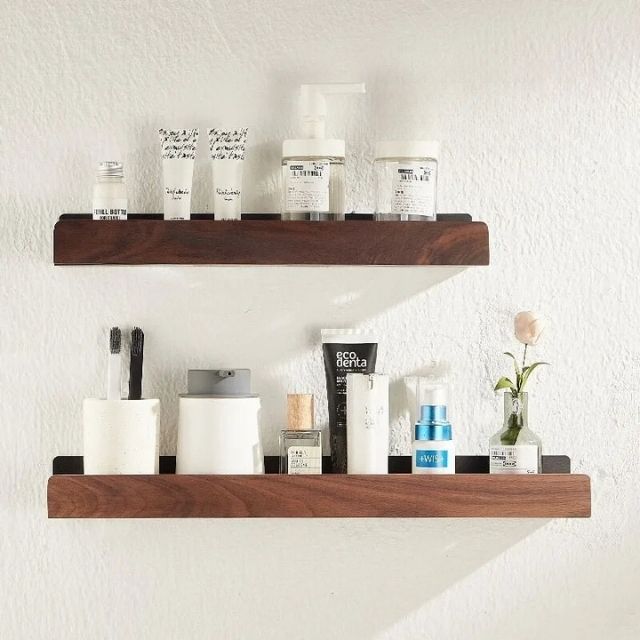 Oaklyn Luxe Wall Shelf of Solid Wood – Stylish Storage for a Natural Interior