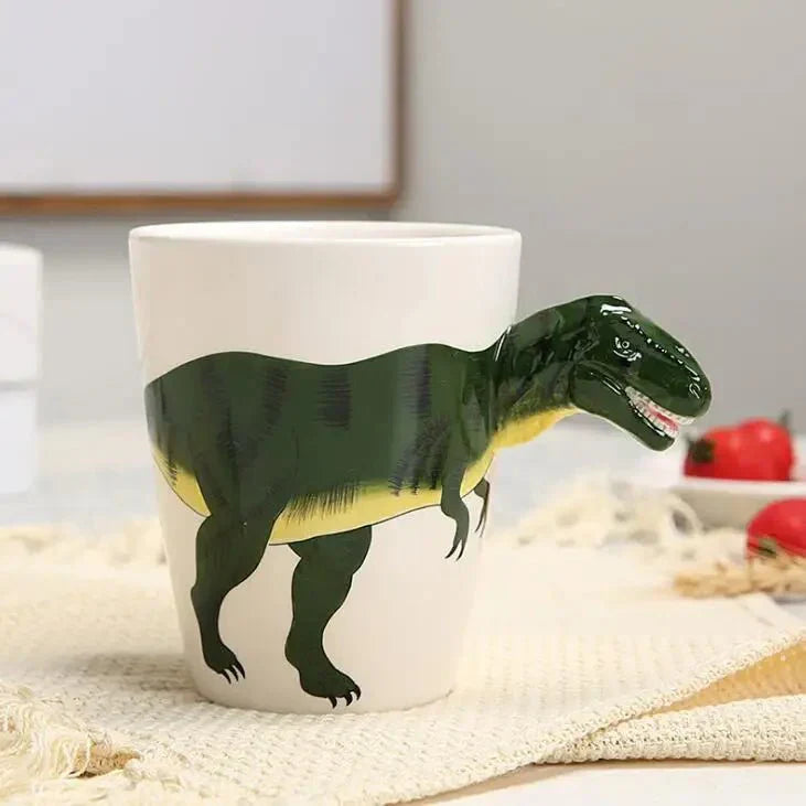 DinoSip – Handgeschilderde Keramische Dinosaurus Mok voor Koffie en Thee