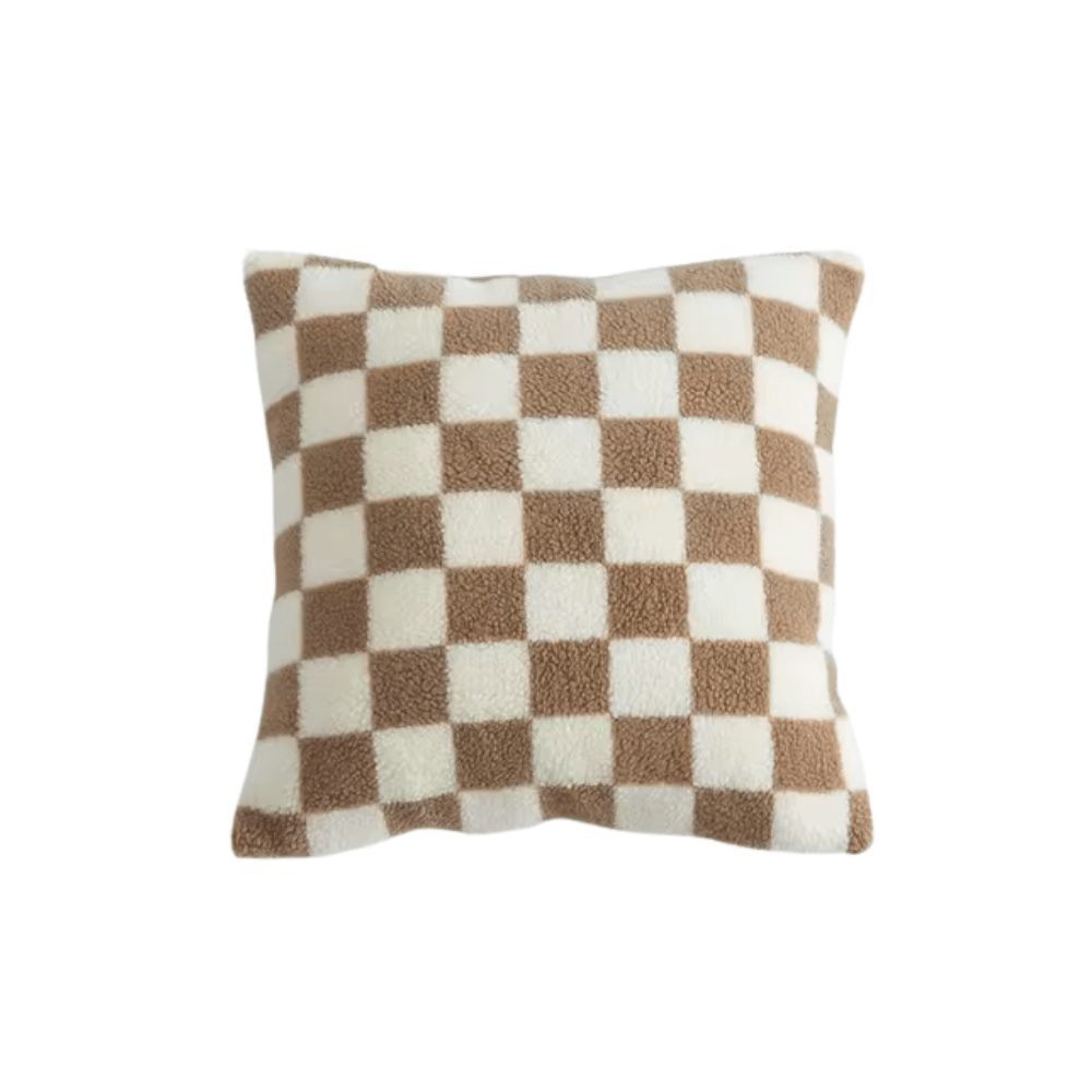 CaroLuxe Checked Cushion Cover of Soft Cotton – For a Warm and Stylish Interior