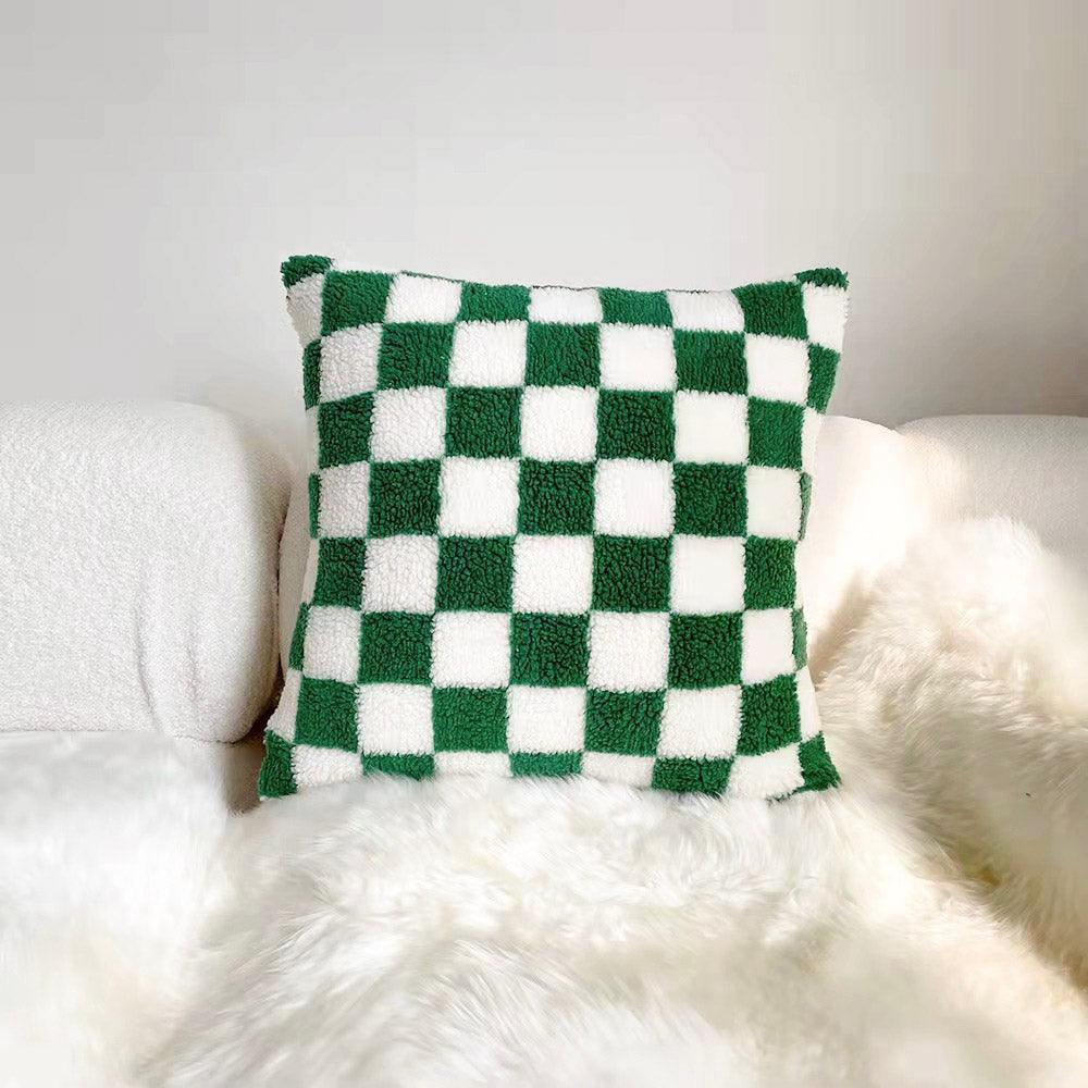 CaroLuxe Checked Cushion Cover of Soft Cotton – For a Warm and Stylish Interior