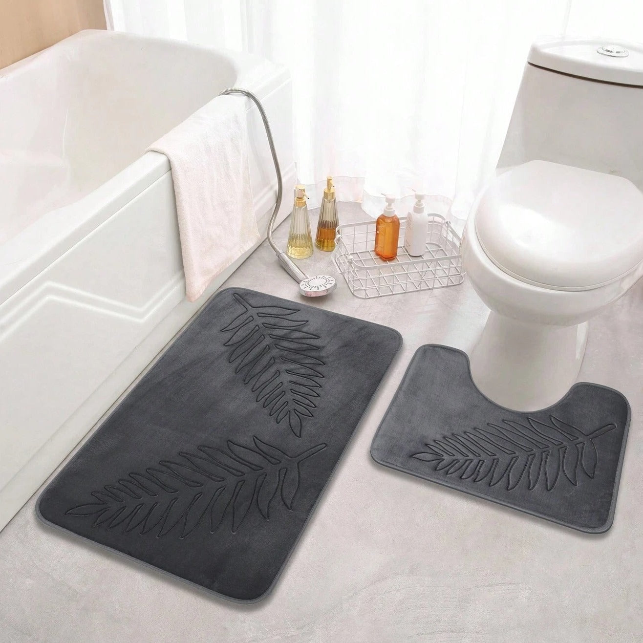 VelvoLuxe – Luxurious Memory Foam Bath Mat Set for Ultimate Comfort