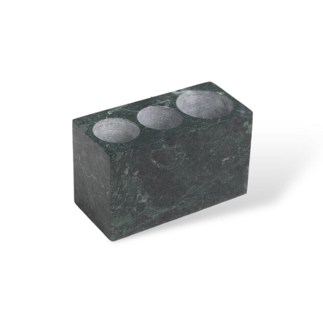 Ensemble de salle de bain vert marbre – distributeur de savon doré, gobelet à brosses à dents et plateau – aspect pierre naturelle