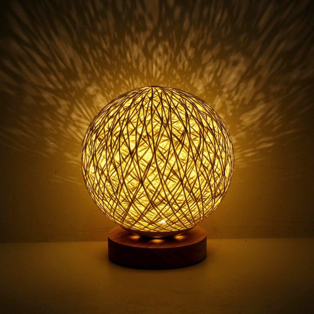 LunaGlow – Enchanting Table Lamp with Handmade Details and Wooden Base