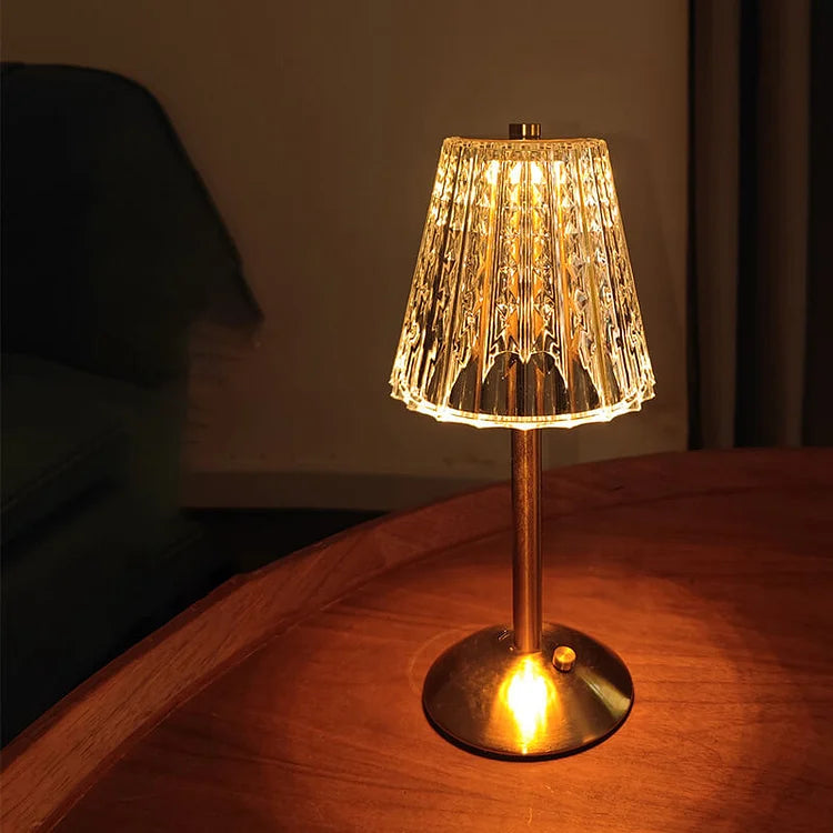 CrystalLuxe – Wireless Table Lamp with Elegant Crystal Details