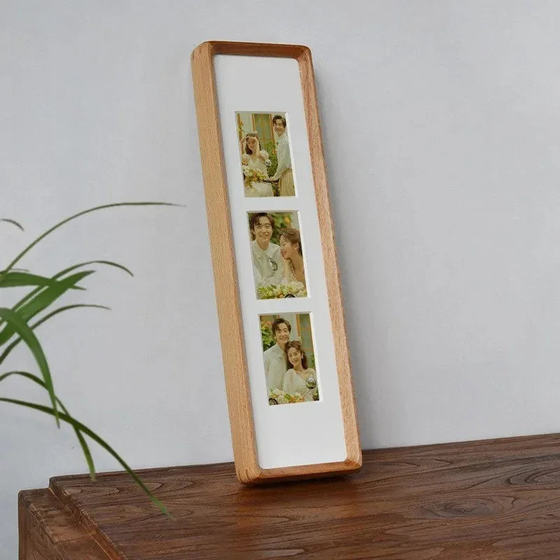 Cadre Photo en Bois pour Plusieurs Photos avec Passe-Partout pour Mur et Étagère