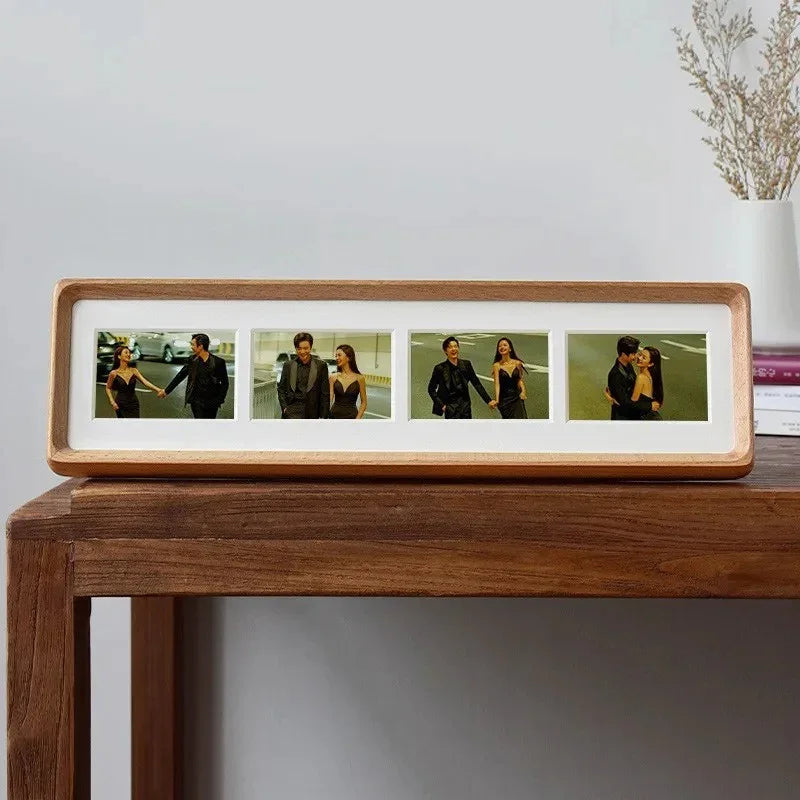 Cadre Photo en Bois pour Plusieurs Photos avec Passe-Partout pour Mur et Étagère