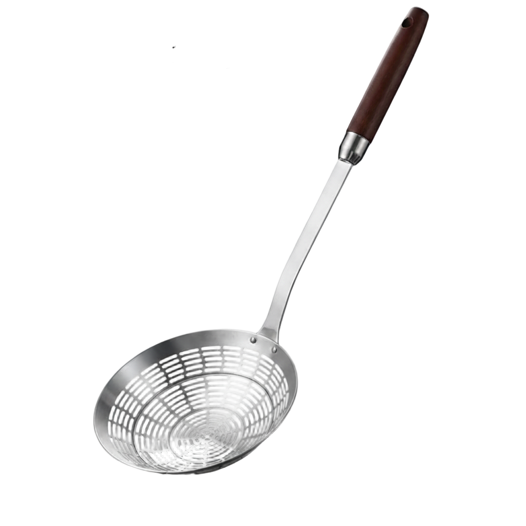 CulinaVerde Luxe Stainless Steel Wooden Skimmer – Stylish & Functional for the Modern Kitchen