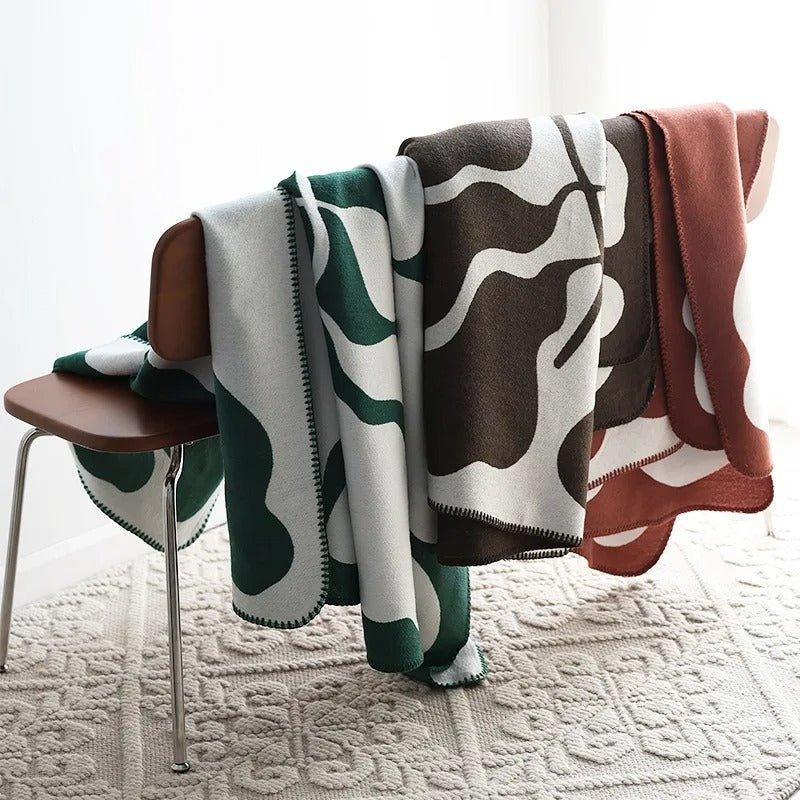 BohoWarm – Luxury Bohemian Living Blanket with Modern Abstract Design
