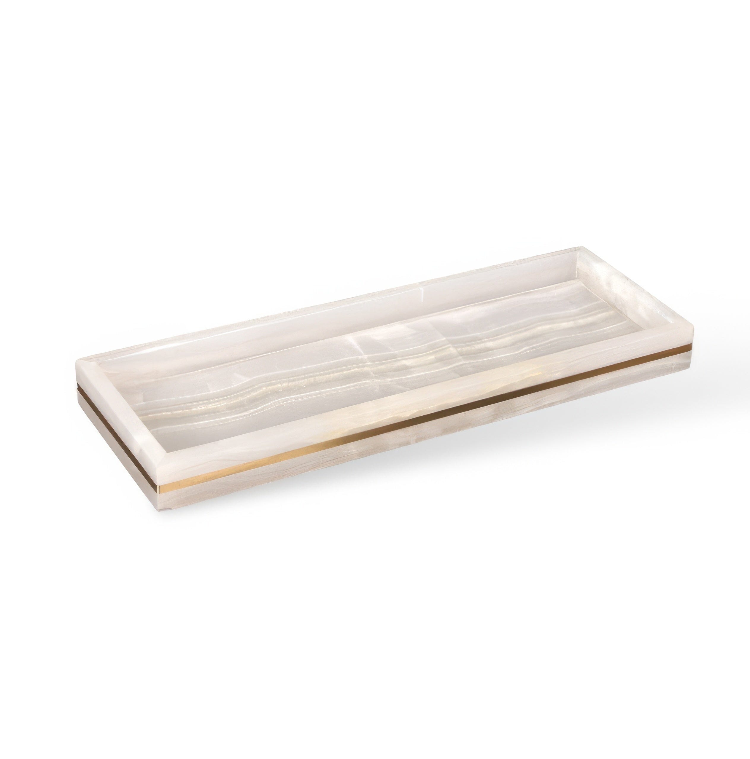 Ensemble de salle de bain aspect marbre en résine avec accents dorés, distributeur de savon, coupelle et gobelet