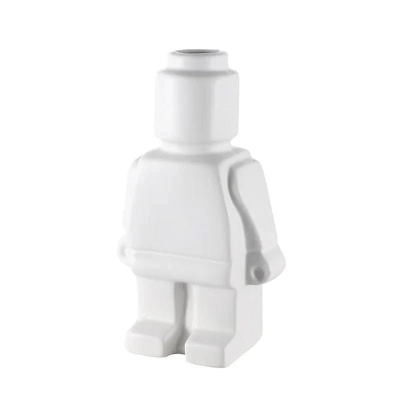 NordicCharm – Modern Ceramic Robot Vase for a Playful Accent