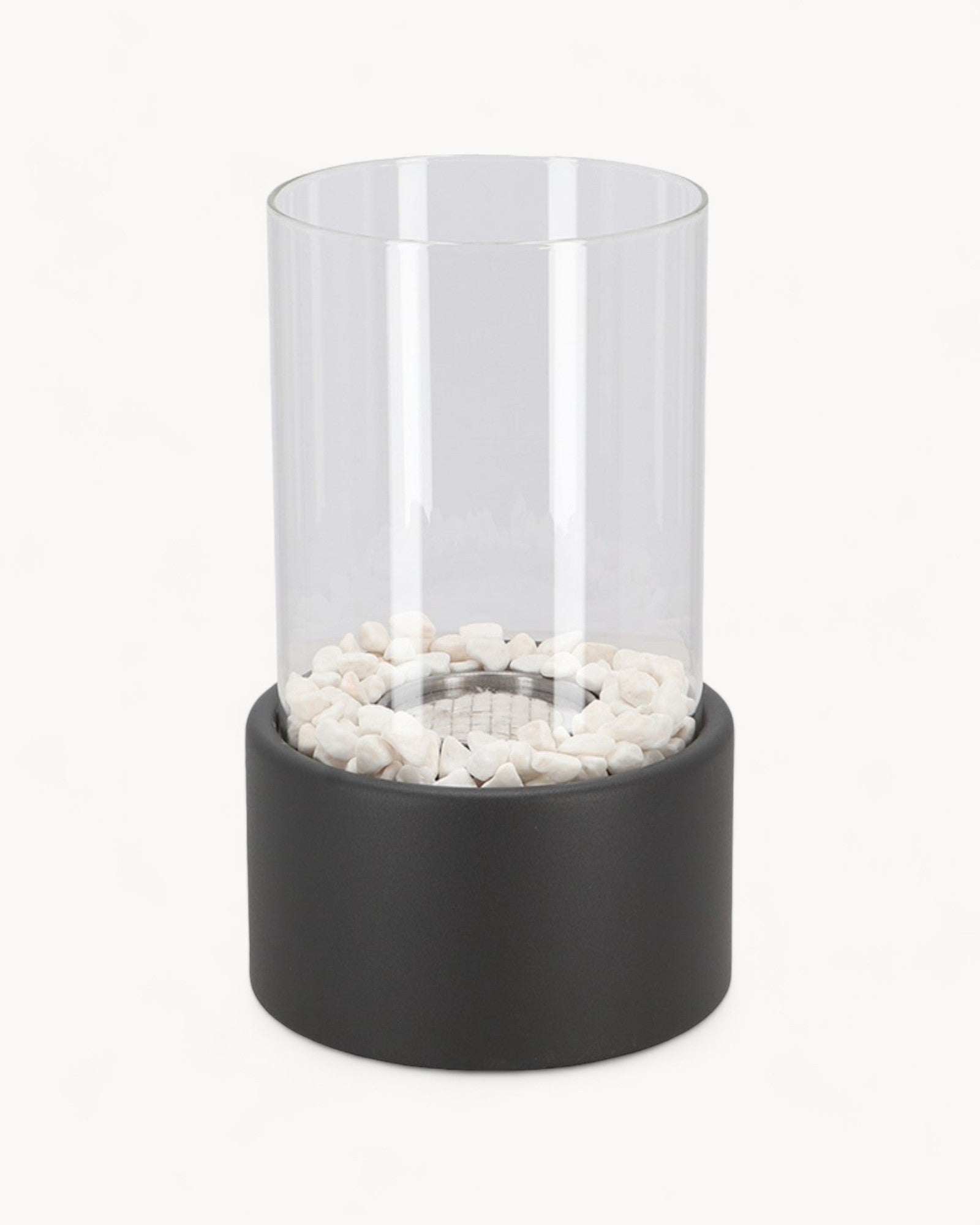 EternalGlow – Elegant Oil Lamp of Metal and Glass with Open Flame