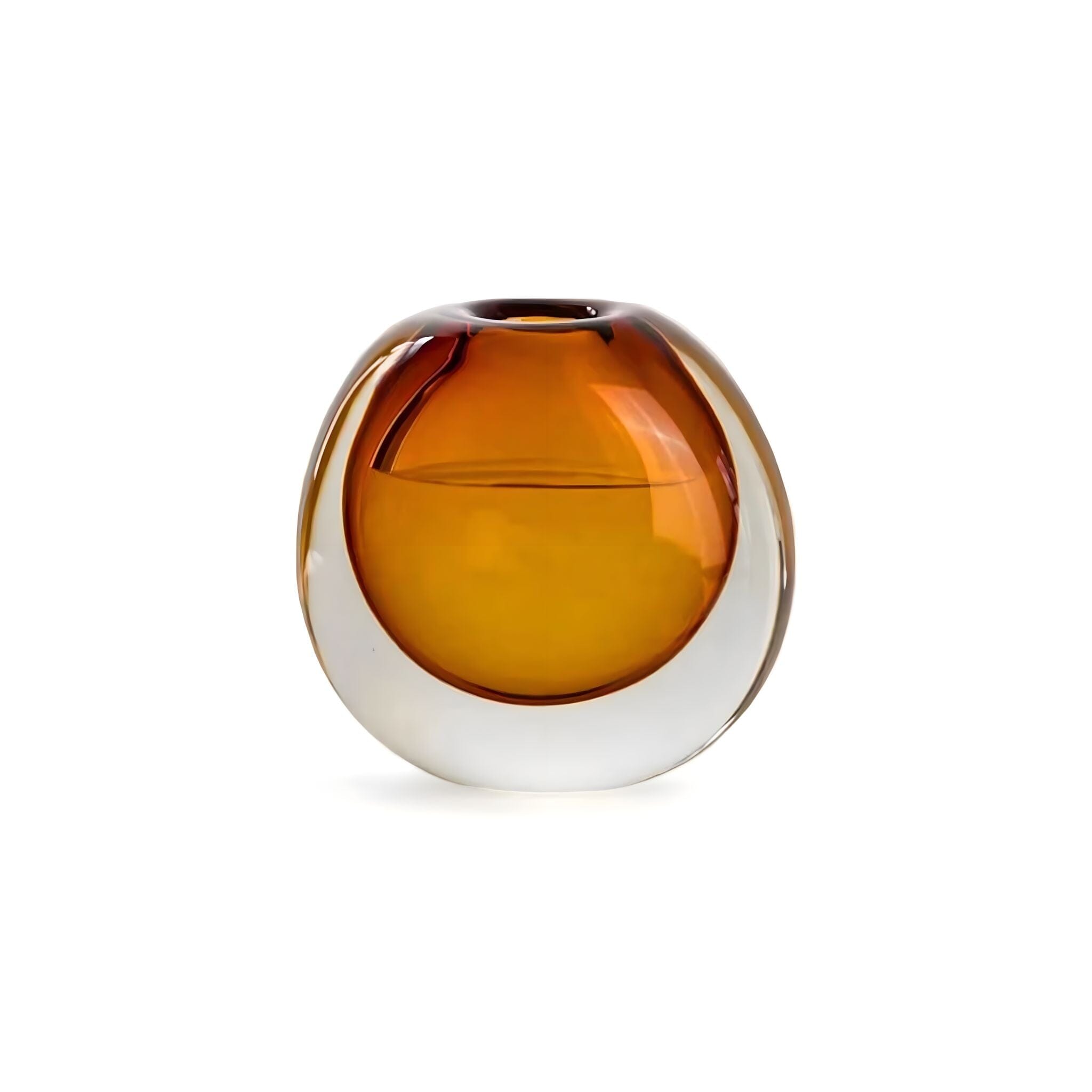 Two-Tone Smoky Glass Sculpture Vase for Living Room and Sideboard
