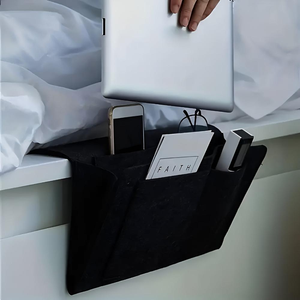 FeltEase Luxe Bed Organizer – Stylish Nightstand Alternative for a Tidy Bedroom